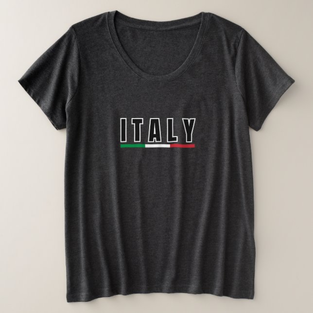 Camiseta Plus Size Simples italiano - Letra de Arte Souvenir (Frente do Design)