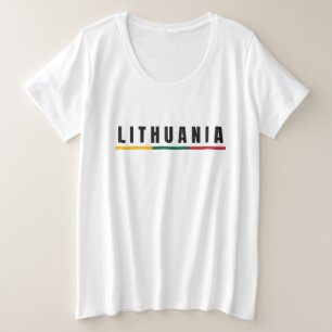 Camiseta Plus Size Simples Lituânia Moderna lietuva Bandeira Souvenir