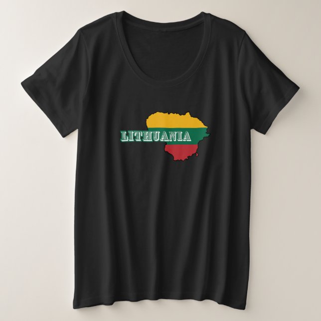 Camiseta Plus Size Simples lituânia moderna lietuva Flag Souvenir (Frente do Design)