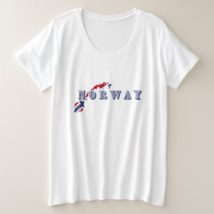 Camiseta Plus Size Simples Moderno Norwegal - Letra Norueguesa Flag S