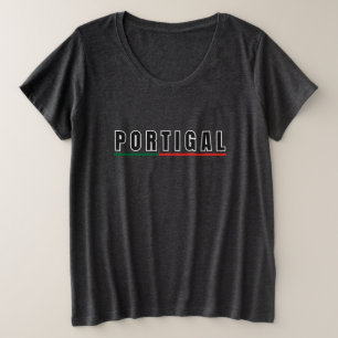 Camiseta Plus Size Simples Moderno Portugal - Letra de Arte Flag Souv