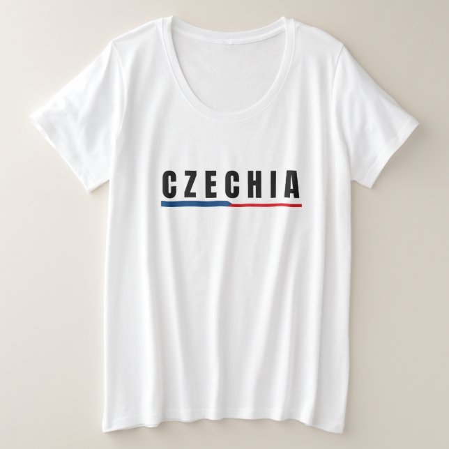 Camiseta Plus Size Simples Moderno Tcheco Art - Letra Souvenir (Frente do Design)