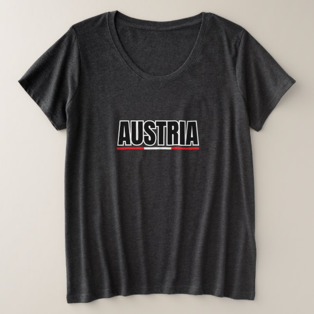 Camiseta Plus Size Simples Moderno Viena Áustria - Letra Arte Souveni (Frente do Design)
