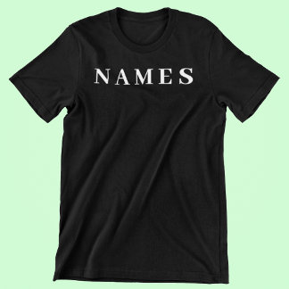 Camiseta Plus Size Simples Preto Personalizado Adicionar Seu Nome Ele