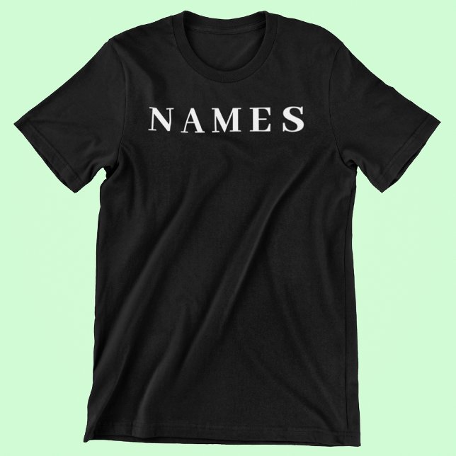 Camiseta Plus Size Simples Preto Personalizado Adicionar Seu Nome Ele (Criador carregado)