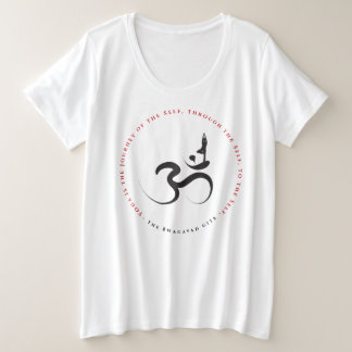 Camiseta Plus Size Simples Zen Silhouette Yoga & Om/Aum Calliografia