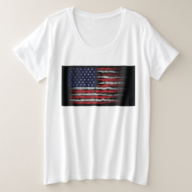 Camiseta Plus Size Sinalizador Grunge U.S.A (Frente do Design)