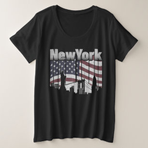 Camiseta Plus Size Skyline de Nova York