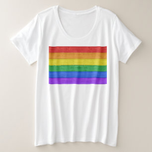 Camiseta Plus Size SlipperyJoe's clássico arco-íris tátil artesanal 
