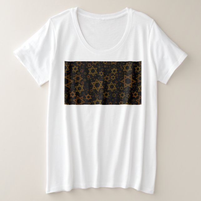 Camiseta Plus Size SlipperyJoe's Hanukkah-themed Star David artistic  (Frente do Design)