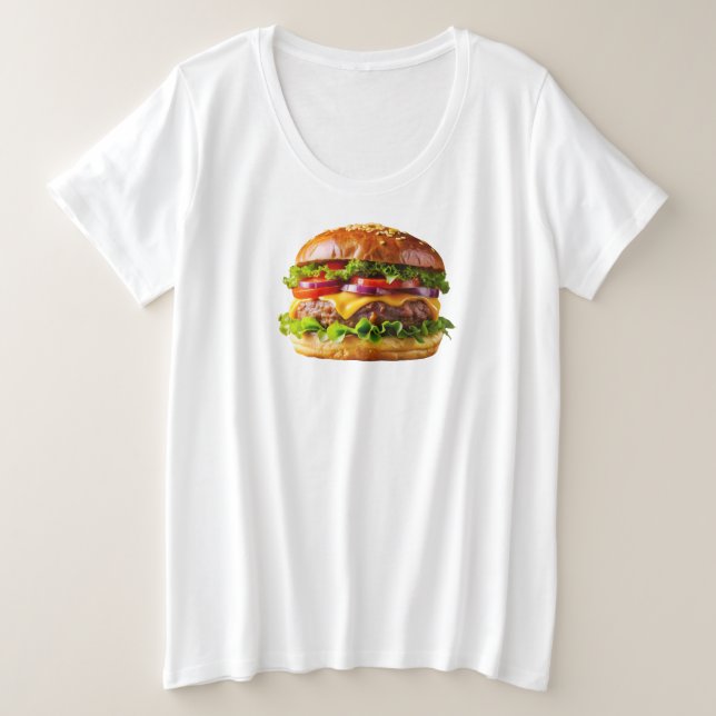 Camiseta Plus Size SlipperyJoe's mouthwatering cheeseburger crispy ba (Frente do Design)