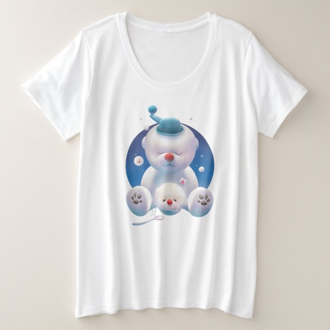 Camiseta Plus Size Smile Pup: Ice Shaver Dreamland & Polar Bear (Frente do Design)
