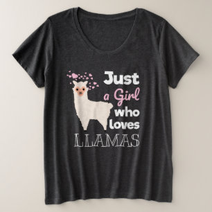 Camiseta Plus Size Só Uma Garota Que Adora Lhamas