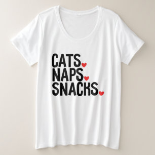 Camiseta Plus Size Sonecas Lanches de Gatos - Amantes de gatos