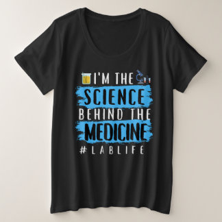 CAMISETA PLUS SIZE SOU A CIÊNCIA POR TRÁS DO MEDICAMENTO #LABLIFE