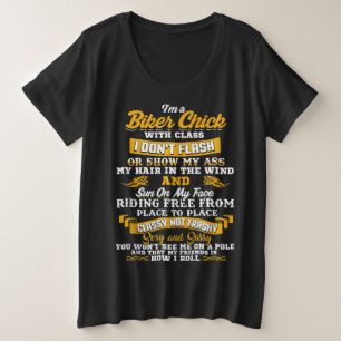 Camiseta Plus Size Sou um Presente de Pintinho Biker para Motociclist