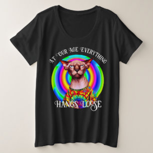 Camiseta Plus Size Sphynx Cat Sobre o Aniversário de Hill