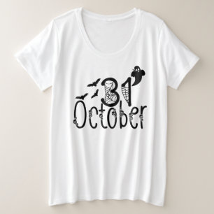 Camiseta Plus Size Spooky Ghost Halloween 31 de outubro