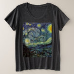Camiseta Plus Size Starry Night - van Gogh<br><div class="desc">Da lâmpada do mineiro de Nuenen à que colocou em sua janela, seguindo a cena com Gauguin; da estrela da noite que notou em 1875 em Corot Olive Orchard à carta que escreveu ao irmão em agosto de 1888, na qual ele disse: "Algum dia ou outro você verá uma fotografia...</div>