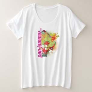 Camiseta Plus Size Steelpan Abstrato com Baquetas e Salpicos de Tinta