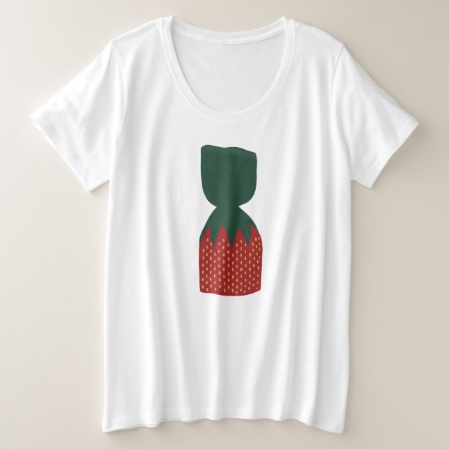 Camiseta Plus Size Strawberry Bon Bons Candies (Frente do Design)