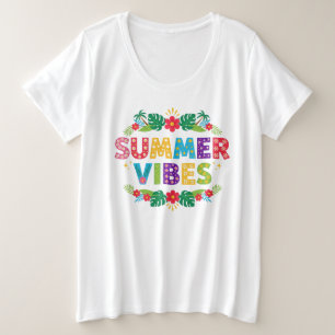Camiseta Plus Size Summer Vibes Floral Design- 54504 Hoodie
