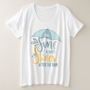 Camiseta Plus Size Sun cita cotações de chuva positivas