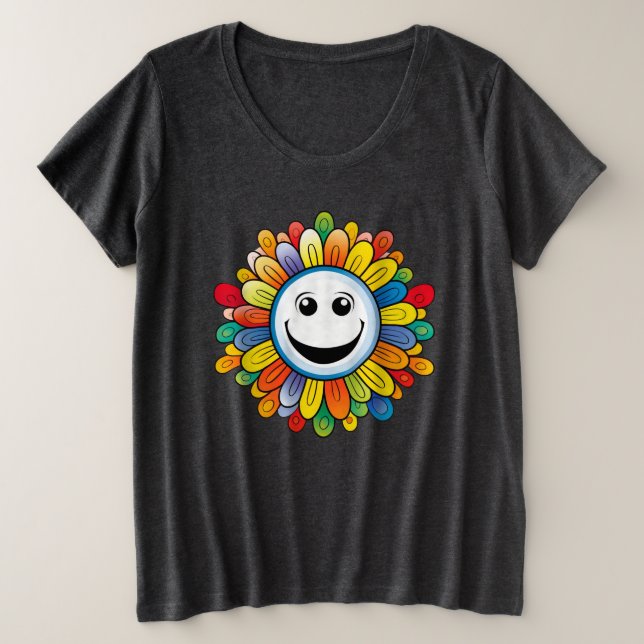Camiseta Plus Size Sunny Ray Flower (Frente do Design)