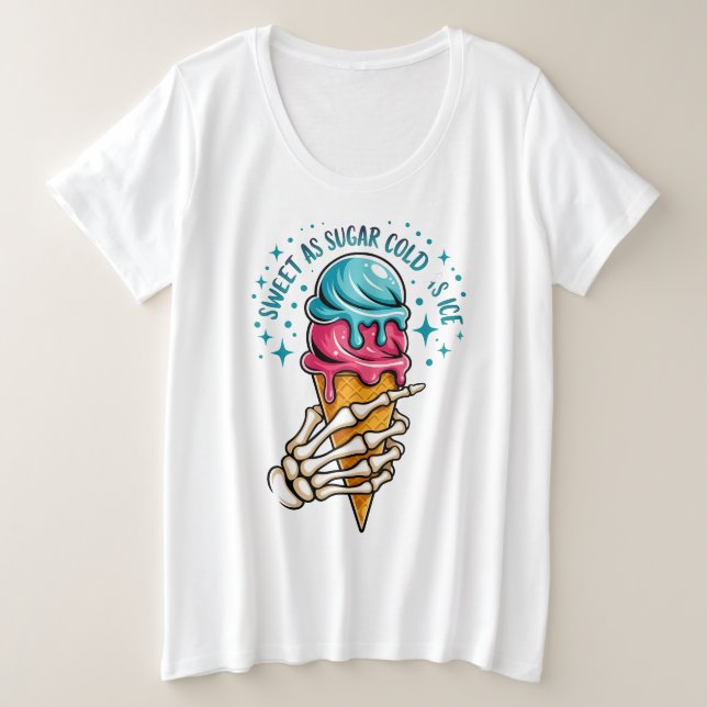 Camiseta Plus Size Suor Como Açúcar Frio Como Gelo (Frente do Design)