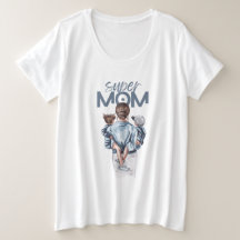 Super Mãe Azul Aquarela Arte de Mãe e Filhos