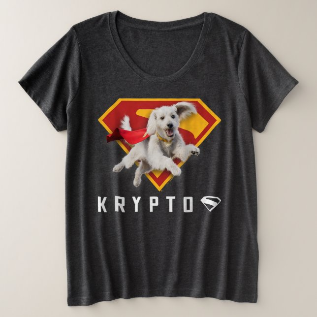 Camiseta Plus Size Superman (2025 Movie) Krypto Shield T-Shirt (Frente do Design)