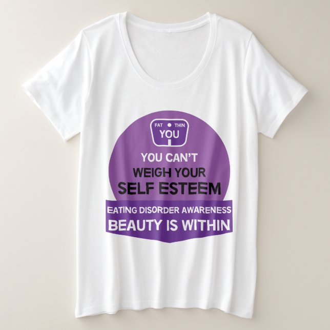 Camiseta Plus Size Suporte a distúrbios alimentares (Frente do Design)