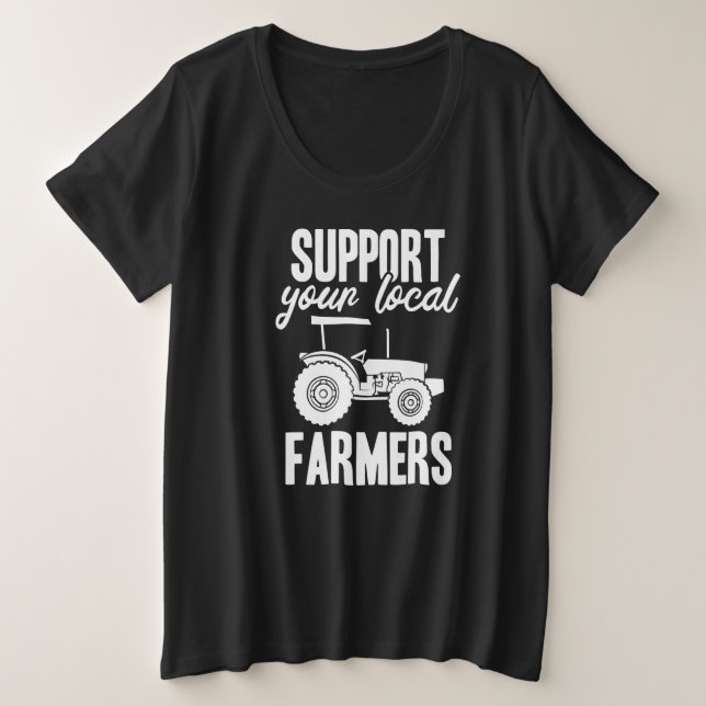 Camiseta Plus Size Support Your Farmers (Frente do Design)