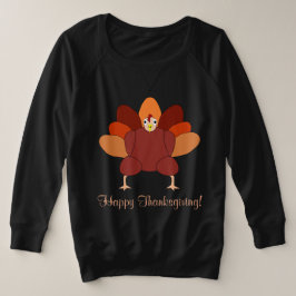 Camiseta Plus Size Sweatshirt Black Happy, de Ação de Graças, Turquia