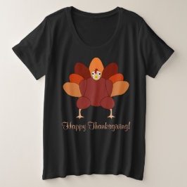 Camiseta Plus Size Sweatshirt Black Happy, de Ação de Graças, Turquia