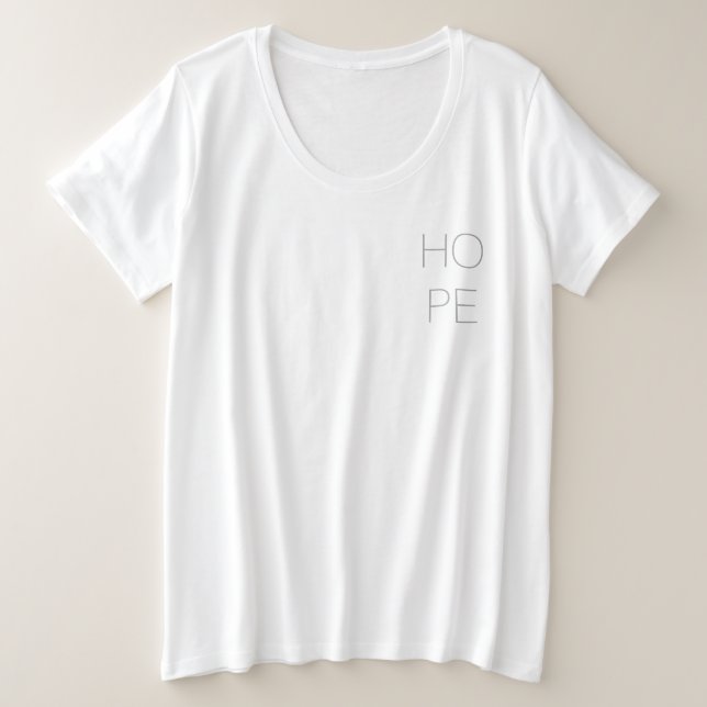 Camiseta Plus Size T floral da esperança (Frente do Design)