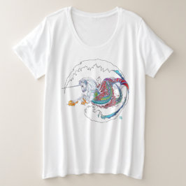 Camiseta Plus Size T-shirt 2017 das senhoras de Hippicorn do modo do