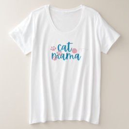 Camiseta Plus Size T-shirt Cat Mama, 
