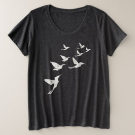 Camiseta Plus Size T-Shirt de aves de Origami