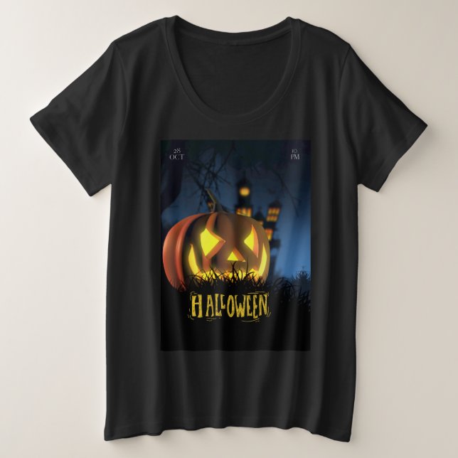 Camiseta Plus Size T-Shirt do Halloween (Frente do Design)