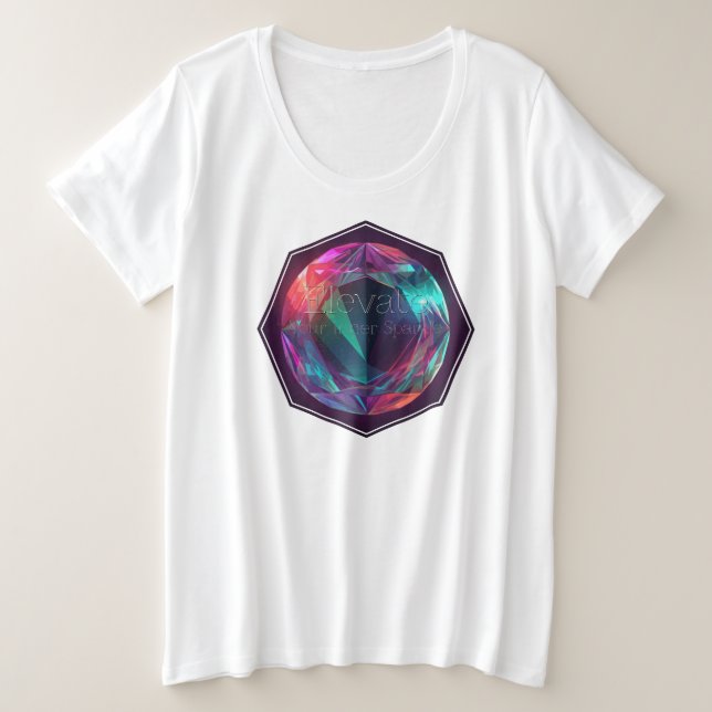 Camiseta Plus Size T-Shirt Elevate Yout Inner Sparkle (Frente do Design)
