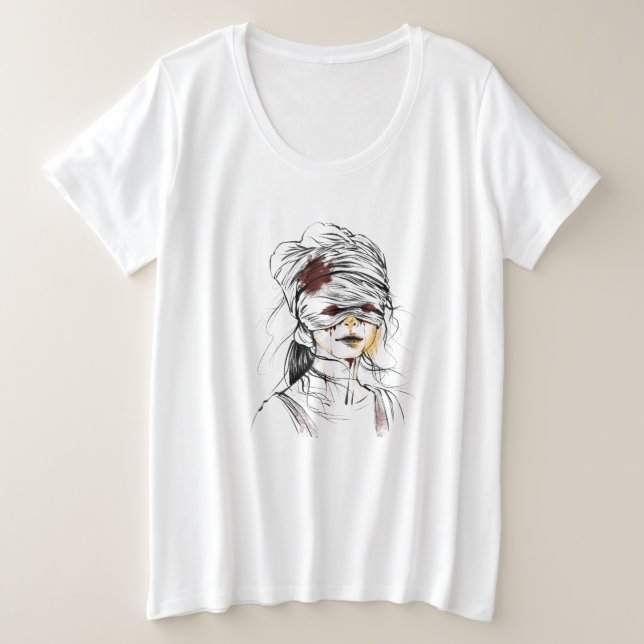 Camiseta Plus Size T-shirt estilo escuro (Frente do Design)