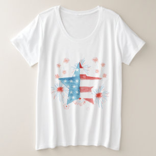Camiseta Plus Size T-Shirt FLAG DE QUARTA ESTRELA FELIZ