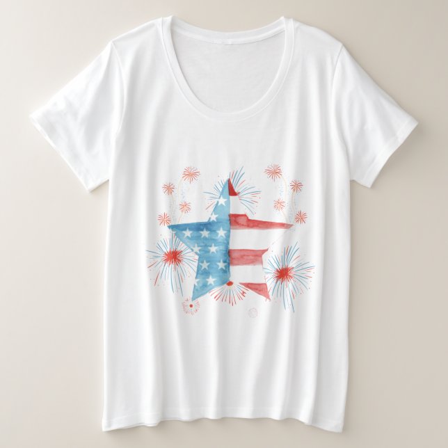Camiseta Plus Size T-Shirt FLAG DE QUARTA ESTRELA FELIZ (Frente do Design)