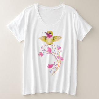 Camiseta Plus Size T-Shirt Flores Rosa