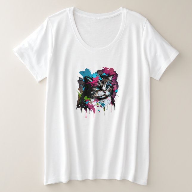 Camiseta Plus Size T-Shirt Gato Gato (Frente do Design)