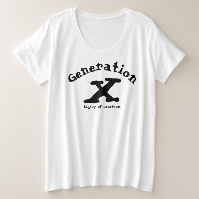 Camiseta Plus Size T-Shirt geração X (Frente do Design)