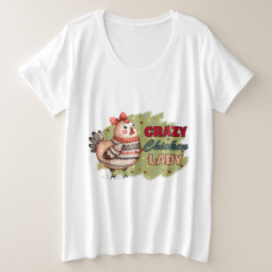 Camiseta Plus Size T-Shirt Louco de Galinha