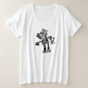 Camiseta Plus Size T-shirt Robot Press & Gripper