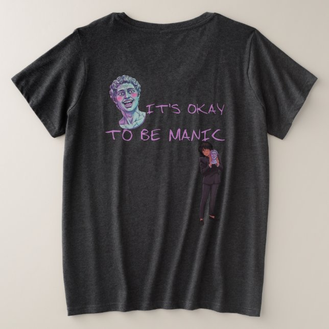 CAMISETA PLUS SIZE TÁ TUDO BEM SER MANÍACO (Verso do Design)